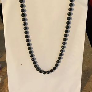 Vintage Black Beaded Necklace